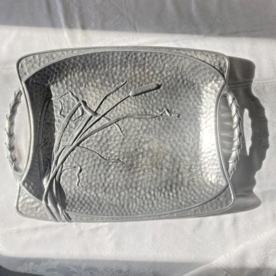 1999 Arthur Court кованый большой поднос Eastlake кузнечик пшеницы ручки 19» L - Изображение 1 из 4