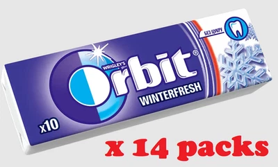 10 包 х 10 件口香糖 WRIGLEY'S Orbit Winterfresh 风味。 无糖 — 第 1/4 张图片