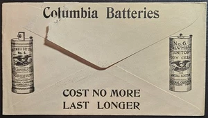Columbia Battery Reverse Illustrated Advertising Cleveland OH PSE 1914 - Picture 1 of 2