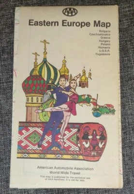 Vintage AAA 1972 Eastern Europe Map No Tears or Writing USSR Czechoslovakia - Image 1 of 4