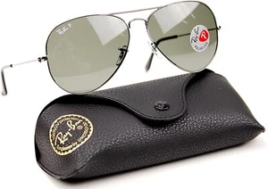 Gafas de sol polarizadas Ray Ban Aviator plateadas RB3025 003/58 58 mm nuevas - Imagen 1 de 3