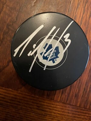 DION PHANEUF TORONTO MAPLE LEAFS SIGNED HOCKEY PUCK NICE  - Image 1 of 2