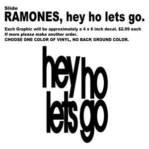 Ramones "hey ho lets go" calcomanía troquelada vinilo pegatina, gabba gabba hey - Imagen 1 de 3