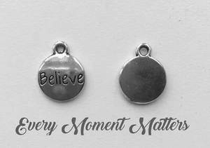 10 x Tibetan Silver BELIEVE POLAR EXPRESS ROUND DISC TAG 14x11mm Charms Pendant - Picture 1 of 5