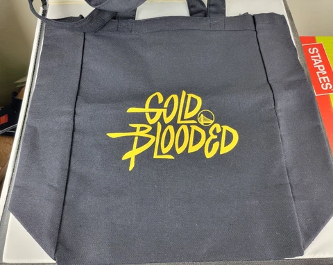 2023 Golden State Warriors GOLD BLOODED tote bag Game 4 watch party   5-8-23 Cover