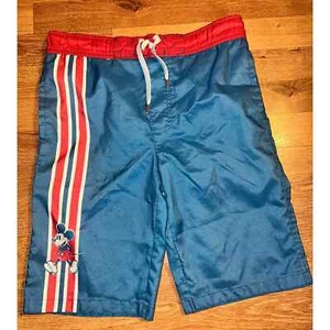 Mickey Mouse red white and blue Boys Swim trunks by Junk Food. Size large.  - Picture 1 of 8