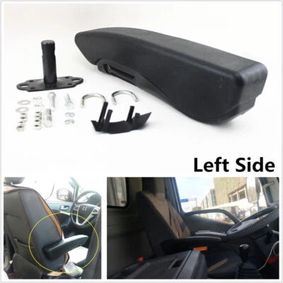 Universal Negro Cuero PU Coche Camión Caravana Asiento Apoyabrazos Consola Caja Lado Izquierdo Foto 1 de 4