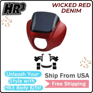 Carenado parabrisas con soporte apto para Harley Softail FXLR 18-24 Wicked Red Denim - Imagen 1 de 6