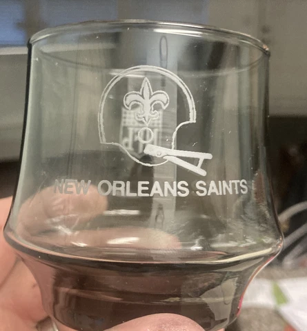 VINTAGE&RARE 1970's New Orleans Saints Smoked Lo-Ball Glass, MINT!! Cover