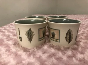 Portfolio By Pfaltzgraff Nature Wood Set Of 4 Coffee/Tea Cups 2 6/8”X3 6/8” - Picture 1 of 6