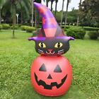 4FT Halloween Blow up Inflatables Pumpkin and Witch Black Cat with Built-In LED