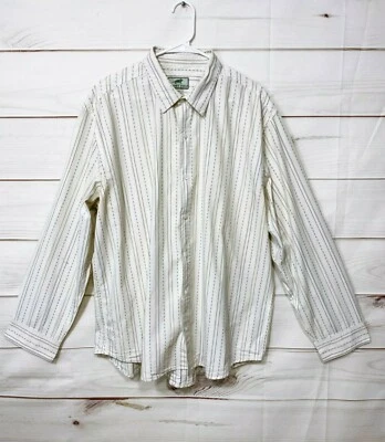 Horny Toad Mens Shirt Size XXL Ivory Striped Button Up Long Sleeve 100% Cotton - Image 1 of 4