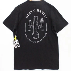 Dirty Habits Shirt Mens Black Short Sleeve Cactus Graphic Logo Size Medium NWT - Picture 1 of 9