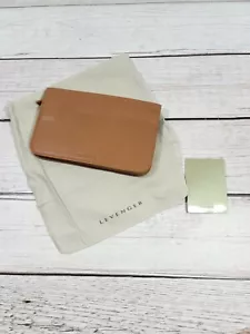 Levenger hellbraune echt Kiesel Leder Clutch Geldbörse Magnetverschluss H11 - Bild 1 von 7
