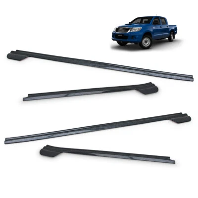 Line Window Seal Cover 4Dr Trim Carbon Black For Toyota Hilux Vigo 2005 2012 - Image 1 of 4