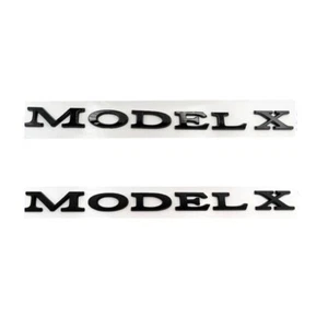 Black Rear Trunk Letters MODEL X Emblems Symbols Badges - Picture 1 of 5