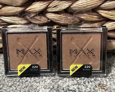 2 Max Factor прессованная пудра тени для век влажный / сухой 220 бурбон .12 унций запечатанный - Изображение 1 из 2
