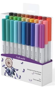 Craft World 0.4 Tip Fine Point Pens Set of 30 Assorted Cricut Compatible NEW - Picture 1 of 2