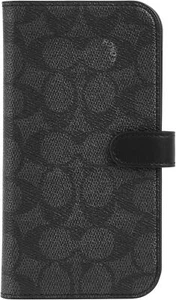 Coach iPhone 15 PRO MAX Folio Case Black Signature Canvas Detachable Wallet - Picture 1 of 7