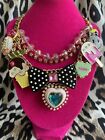 Betsey Johnson Vintage Candyland Ice Cream Lucite Heart Candy Statement Necklace