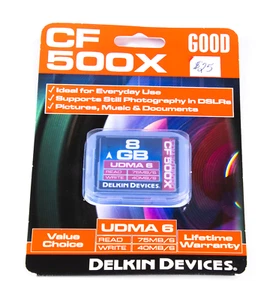 Delkin Devices - 8GB CF 500X UDMA 6 Compact Flash Memory Card - Picture 1 of 1