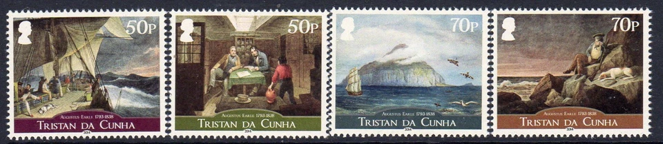 Tristán da Cunha 2014 Augustus Earle's Visit conjunto de 4, MNH, SG 1105/8 Foto 1 de 1