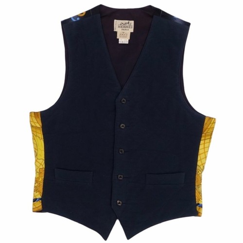 HERMÈS Gilet gilet vintage Hermes GRANDE TENUE abito cavallo seta switch top usato0