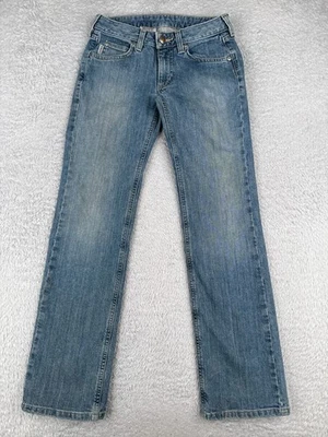 Carhartt Jeans Women 24 Blue Denim Straight Leg Low Modern Fit Cotton 24x32 Foto 1 de 4