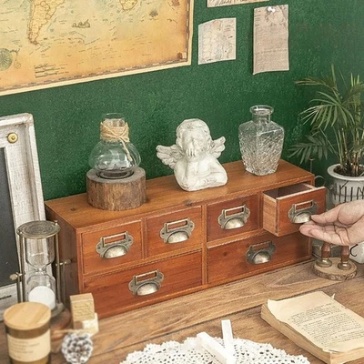 Desktop Storage Cabinet Container Case Executive Office Supplies Ornament for - Image 1 of 4