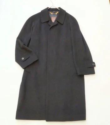 SANYO Sanyo Coat Cashmere Blend Men's Long Balmacaan Coat Black - Image 1 of 4