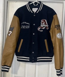 Aéropostale Class of ‘87 Varsity Jacket Blue/Brown Mens Size Medium Baseball - Picture 1 of 3