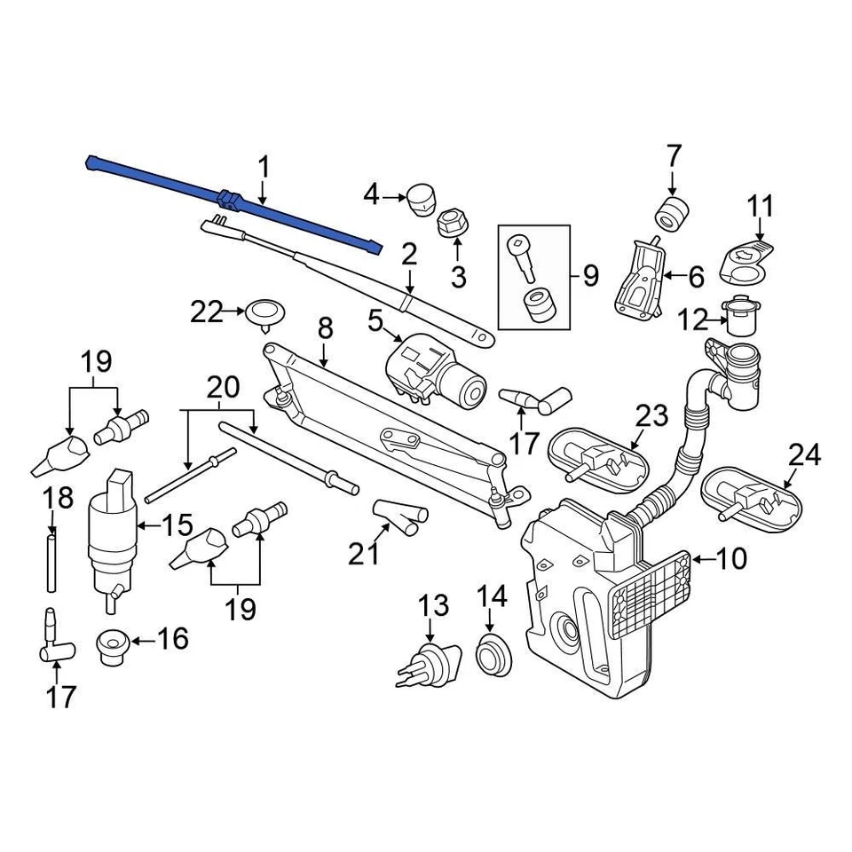 For Volkswagen Jetta 2011-2018 Volkswagen 5C7955426B Right Wiper Blade - Imagem 1 de 2