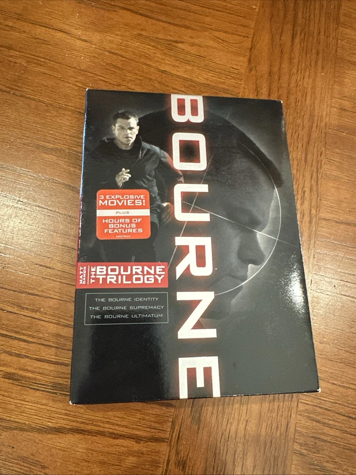 The Bourne Trilogy DVD Set Matt Damon Action 3 Movies Bonus Features Complete - Image 1 of 4