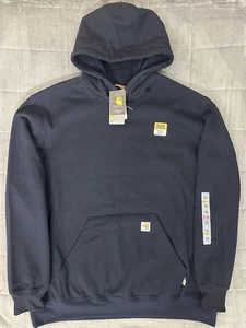Felpa con cappuccio e zip intera Carhartt FR 2XL alta resistenza alla fiamma NFPA 2112 Navy Rain Defender - Foto 1 di 16