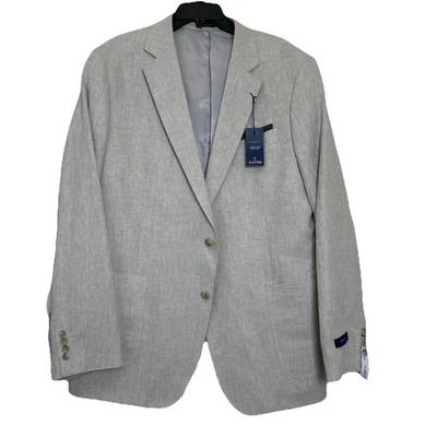 Blazer Stafford Para Hombre Talla 46L Lino/Algodón Abrigo Deportivo Arena Calce Clásico Nuevo con Etiquetas $168 Foto 1 de 4