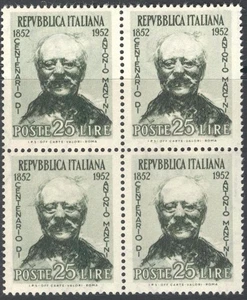 PRC_4_152. REPÚBLICA.Bloque de 1952 "CENTEN. Sello ANTONIO MANCINI". SAS 703. MNH - Imagen 1 de 1