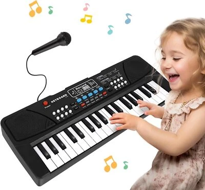 CROWN Klavier Keyboard 37 Tasten Digital Piano mit Mikrofon Musik Geschenk für Kinder