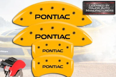 Cubiertas de pinza de disco de freno MGP amarillas delanteras + traseras Bonneville 2004-2005 "Pontiac" Foto 1 de 4