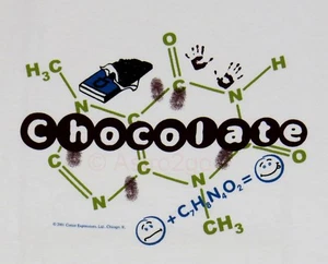 CHOCOLATE--Camiseta divertida de química caramelo molécula de teobromina ciencias de la vida s-3XL - Imagen 1 de 2