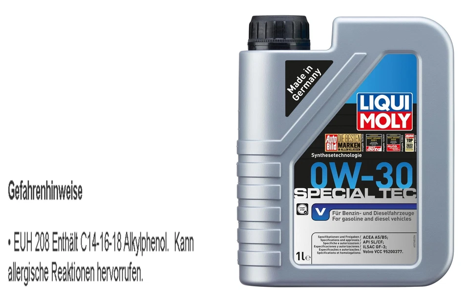 1 L Liqui Moly Special Tec V 0W-30 Para ACEA A5 B5 VOLVO VCC 95200377 - Imagen 1 de 1