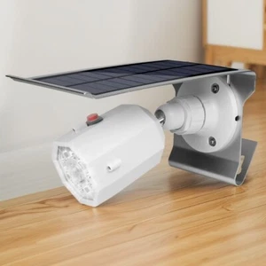 Fugetek Solar Powered Motion Sensor Spot Light & Dummy Security Camera White NIB - Picture 1 of 2
