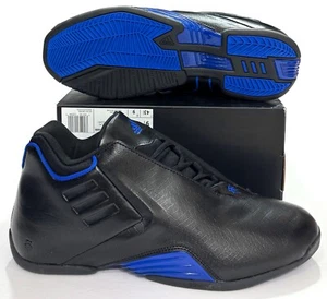 Adidas TMac 3 Restomod Black Royal Blue Basketball Shoes GY0258 Sz 9.5 - Picture 1 of 6