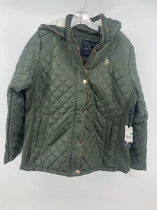 U.S. Polo ASSN. Women Quilted Puffer Jacket. New W/Tags. Size Large. Green. B7 - Picture 1 of 7