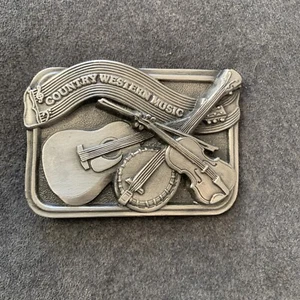 Bergamot Brass Works Vintage 1984 Country Western Music Belt Buckle C150 USA - Picture 1 of 3