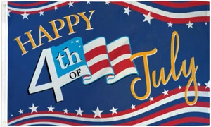 Happy Fourth of July Stars Flag 3x5ft American Independence Day 4th of July Flag - Picture 1 of 3