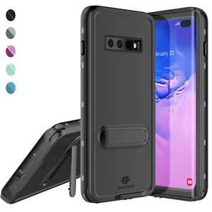 For Galaxy S10 Plus Waterproof Case Slim Cover with Kickstand & Screen Protector - Picture 1 of 17