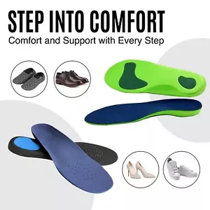 Shoe Insoles Memory Foam Orthotic Arch Support Pads Flat Feet for Men & Women - Picture 1 of 40