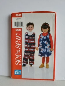 See and Sew 5807 Fleece Jumpsuit Toddler Sewing Pattern Sizes 1-4 - Picture 1 of 3