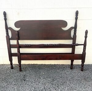 Vintage Full Size Duncan Phyfe Style Traditional Headboard and Footboard