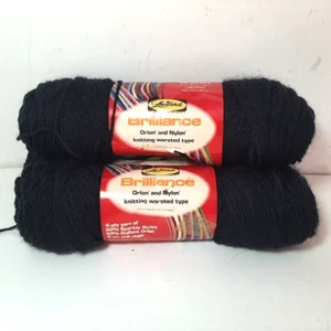 Vintage Lee Wards "Brilliance" Garn, 3 Stück, schwarz, 4-fädig Nylon/Orlon - Bild 1 von 9